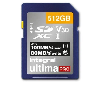 Image de Integral UltimaPro Carte mémoire flash 512 Go Video Class V30 / UHS I U3 Class10 SDXC