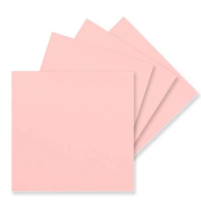 Afbeelding van 50 stuks afzonderlijke kaarten, vierkant, 15 x cm, roze, 240 g/m², blanco, ideaal als ansicht en knutselkaarten, van hoogwaardig kleikarton
