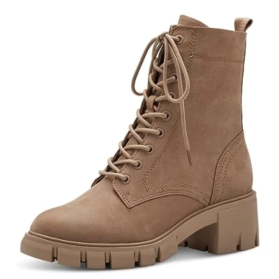 Afbeelding van Tamaris Veterboots, Dames, Maat: 36, Camel Veloursleer