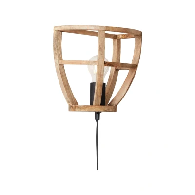 Afbeelding van Brilliant MATRIX WOOD Wandlamp Bruin;Zwart
