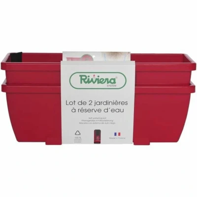 Afbeelding van Bloempot Riss RIV1687434768649 Rood Plastic Rechthoekig (2 Stuks)