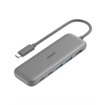 Afbeelding van Anker USB C hub, 5 in 1 naar HDMI splitter met 4K display, Gbit/s voeding en 2 A 3.0 datapoorten voor MacBook Pro, Air, Dell meer (grijs)
