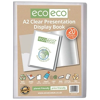 Afbeelding van eco Eco103 transparante presentatiemap met 20 kunststof hoezen, DIN A2, 50% gerecycled