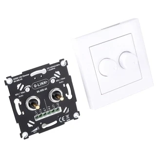 Afbeelding van Duo Dimmer Q link (Inbouw, Draaiknop, LED, 2 x 200 watt, Met centraalplaat, Wit)