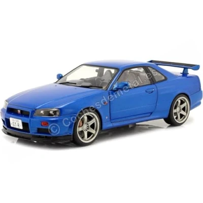 Afbeelding van SOLIDO 1:18 Nissan Skyline (R34) GT R 1999 miniatuurauto, 1804306, Bayside Blue