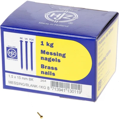 Afbeelding van Hjz Messing nagels bombe kop 1.5 x 15mm 1kg
