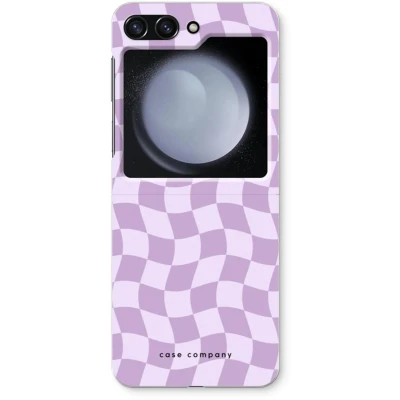 Afbeelding van Case Company® hoesje geschikt voor Samsung Galaxy Z Flip5 Grid Paars Soft Cover Telefoonhoesje Bescherming aan alle Kanten en Schermrand