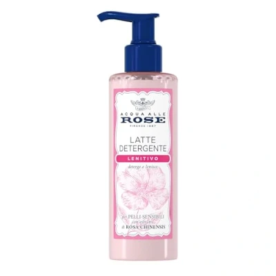 Afbeelding van Acqua alle Rose, Kalmerende reinigingsmelk met Chinees rozenextract, ideaal voor droge of gevoelige huid, reinigt en hydrateert de huid zacht, dagelijks gebruik, 200 ml