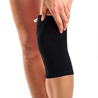 Afbeelding van Actesso Elastische orthopedische kniebrace Knieondersteuning en verlichting bij gewrichtspijn verrekkingen. Dubbelhandig geschikt voor mannen vrouwen (zwart, groot)
