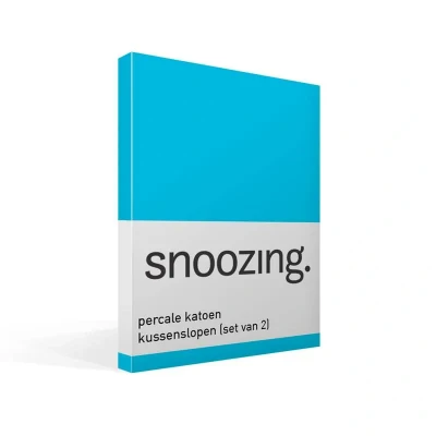 Afbeelding van Snoozing Kussenslopen Set van 2 Percale katoen 60x70 cm Turquoise