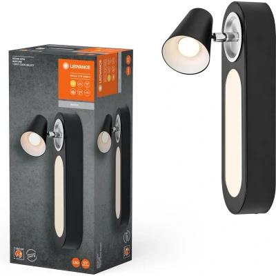 Afbeelding van LEDVANCE LED wandlamp Neptune, 1 spot, schakelaar, zwart