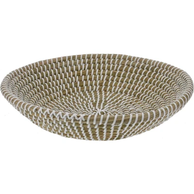 Afbeelding van Excellent Houseware Fruitschaal/fruitmand Rattan gevlochten riet D30 x H6 cm naturel rond opberg mandjes