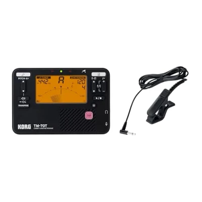 Afbeelding van Korg TM 70T C BK Combo Tuner Metronome + Contact Microphone Chromatisch stemapparaat