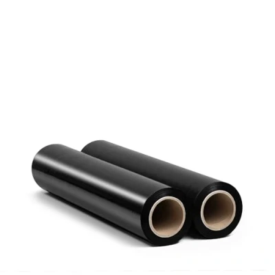 Afbeelding van RAGO Set van 2 zwarte meubelfolie voor pallets, handfolie, verpakkingsmateriaal (7,5 x 7,5 40 cm), 0,9 kg, lengte 150 m