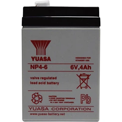 Afbeelding van Yuasa NP4 6 Loodaccu V 4 Ah Loodvlies (AGM) (b x h d) 70 106 47 mm Kabelschoen 4.8 Onderhoudsvrij