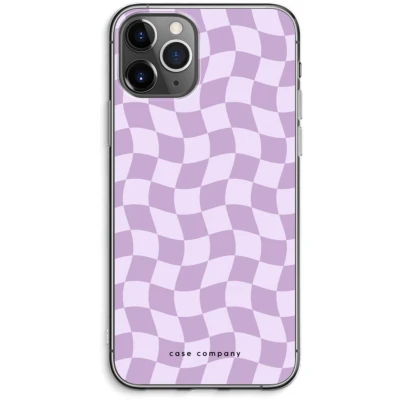 Afbeelding van Case Company® hoesje geschikt voor iPhone 11 Pro Max Grid Paars Soft Cover Telefoonhoesje Bescherming aan alle Kanten en Schermrand