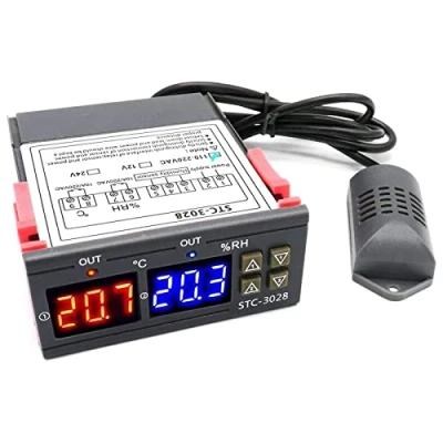 Afbeelding van RUIZHI STC 3028 Digitale temperatuurvochtigheidsregelaar, 110 220 V, thermostaat, luchtbevochtiger met vochtsensor, sensor voor waterradiator, koelkast