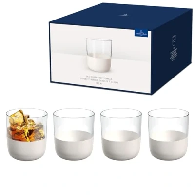 Afbeelding van Villeroy &amp; Boch Manufacture Rock Blanc Whiskeyglas Set Van 4 Transparant