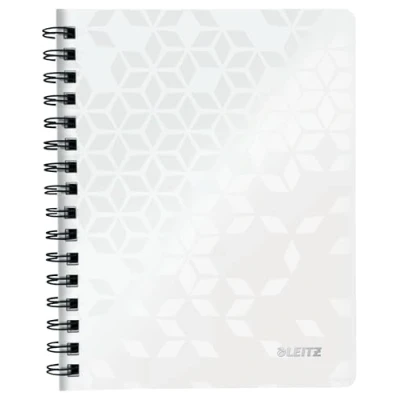 Afbeelding van Notitieboek Leitz WOW A5 lijn spiraal PP wit