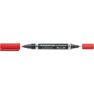 Afbeelding van Staedtler Lumocolor Duo 348, permanent marker, rood marker