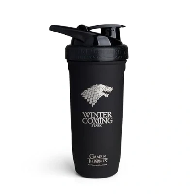 Afbeelding van Smartshake Reforce Game of Thrones Winter Is Coming roestvrijstalen shakerfles, 900 ml, lichte en duurzame sportshakerfles met zacht deksel, lekvrij, BPA vrij