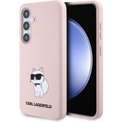 Afbeelding van Karl Lagerfeld Backcase hoesje geschikt voor Samsung Galaxy S24+ Effen Roze Silicone