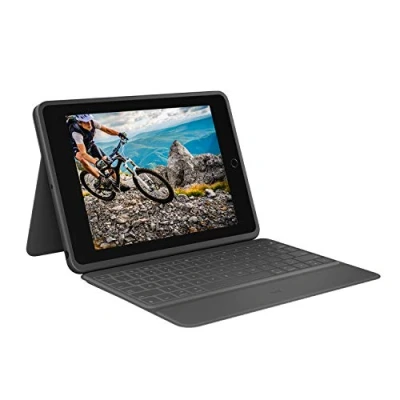 Afbeelding van Logitech Rugged Folio, toetsenbordbeschermhoes voor iPad (7e, 8e en 9e generatie), met Smart Connector stevig spatwaterdicht, Frans toetsenbord (AZERTY ), zwart