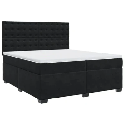 Afbeelding van vidaXL Boxspring met matras fluweel zwart 200x200 cm
