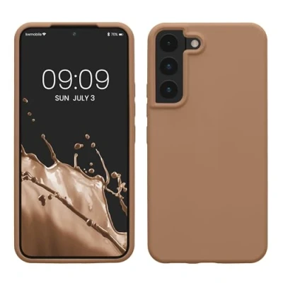 Afbeelding van kwmobile telefoonhoesje geschikt voor Samsung Galaxy S22 Hoesje met siliconen coating Smartphone case in cappuccino