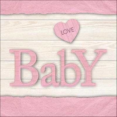 Afbeelding van 1 Pakje papieren lunch servetten Baby love girl