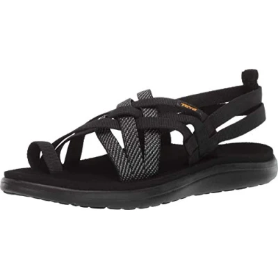 Afbeelding van Teva Vrouwen Voya Strappy platte sandaal, zwart Hera Hbk, 40 EU