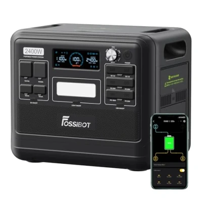 Afbeelding van FOSSiBOT Draagbare zonne generator F2400 Lifepo4 2048 Wh omvormer 2400 W (piek 4800 W) uitgangen 230 V 3 AC