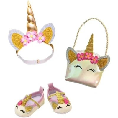 Afbeelding van Heless Poppen Accessoires Glitter Eenhoorn Set, 38 45 cm