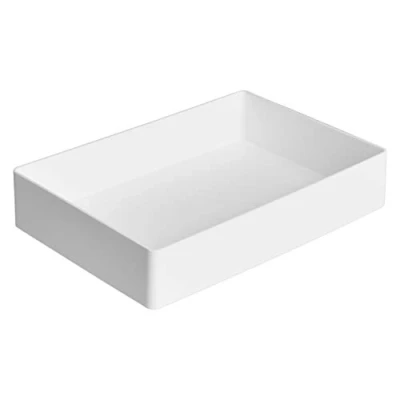 Afbeelding van Amazon Basics Set van 2 opbergbakken kunststof, wit