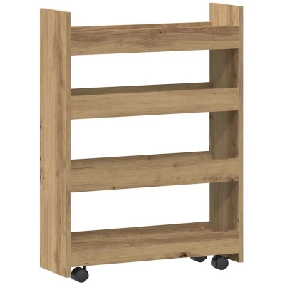 Afbeelding van vidaXL Opbergtrolley smal 4 laags bewerkt hout artisanaal eikenkleurig