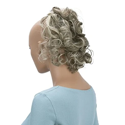 Afbeelding van CAISHA Haarstukje updo volumineus bun rommelig krullend natuurlijk blond met reflecties G25L
