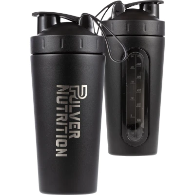 Afbeelding van Pulver Premium RVS Shakebeker Proteïne en Eiwit Shaker &amp; Shake beker BPA Vrij 1000 ml Zwart