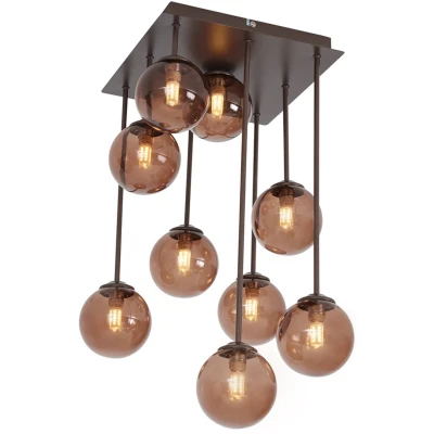 Afbeelding van QAZQA athens Design Plafondlamp 9 lichts L 31 cm Brons Woonkamer Slaapkamer Keuken