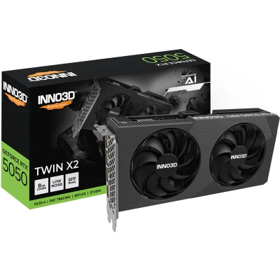 Afbeelding van INNO3D N50502 08D6 174071N RTX5050 Twin X2, 8GB, GDDR6, 128 bit, 320 GB/s, PCIe 5.0