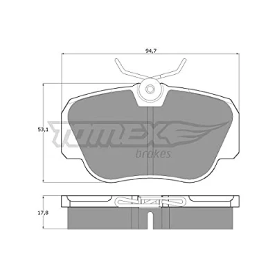 Afbeelding van TOMEX brakes TX 10 38 Remblokkenset Vooras Geschikt voor slijtage waarschuwingscontact MERCEDES BENZ: 190