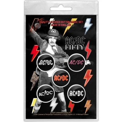 Afbeelding van AC/DC Fifty button 5 pack