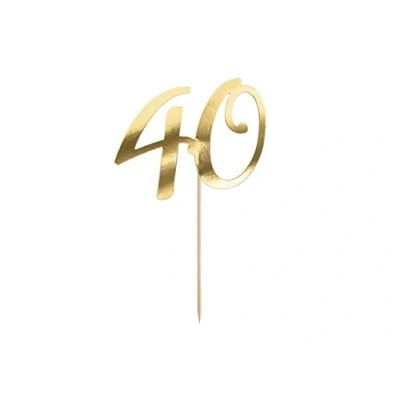 Afbeelding van Partydeco Cake Topper gold 40 jaar
