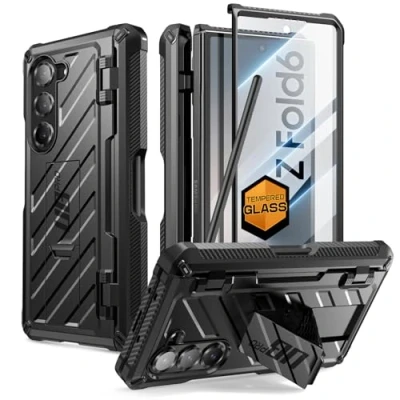 Afbeelding van SUPCASE Unicorn Beetle Pro Hoesje Geschikt voor Samsung Galaxy Z Fold 6 Stofdichte Case Met Ingebouwde Screenprotector Full Protect valbescherming Holster en Kickstand Zwart