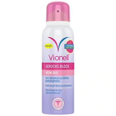 Image de Vionell Intim déodorant intime pour femme, doux aide à prévenir les odeurs jusqu&#039;à 24 heures, avec parfum frais et délicat, 125 ml