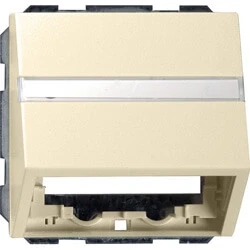 Afbeelding van Gira Systeem 55 datakap met draagring en tekstkader creme wit glanzend