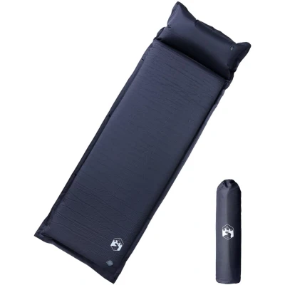 Afbeelding van vidaXL Kampeermatras met kussen zelfopblazend 1 persoons grijs
