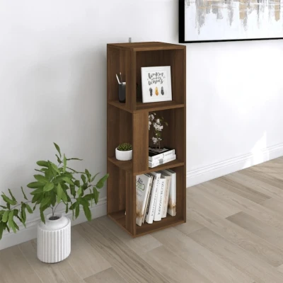 Afbeelding van Hoekkast 33x33x100 cm bewerkt hout bruin eikenkleur