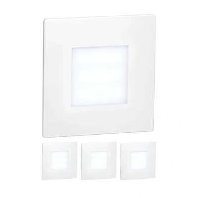 Afbeelding van ledscom.de FEX LED trapverlichting voor binnen en buiten, vierkant, 85 x mm, koudwit, 4 stuks