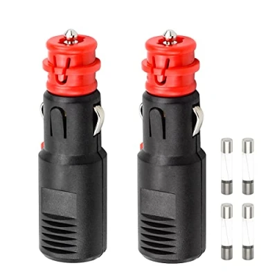 Afbeelding van BLUESEABUY Sigarenaansteker, stekker, 12 V 24 V, sigarettenaansteker, mannelijke adapter voor sigarettenaansteker met 10 A zekering auto, camping, boot, motorfiets, vertinde verbinding,
