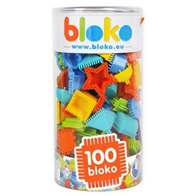 Afbeelding van Bloko tube met 100 bouwstukken Classic Bouwset Nopper